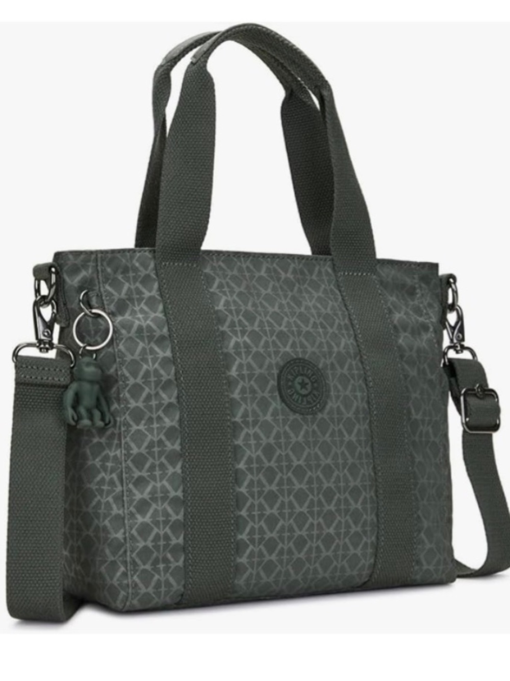 NWT Kipling Classics Asseni Mini Printed Tote Bag - Signature Green Emb